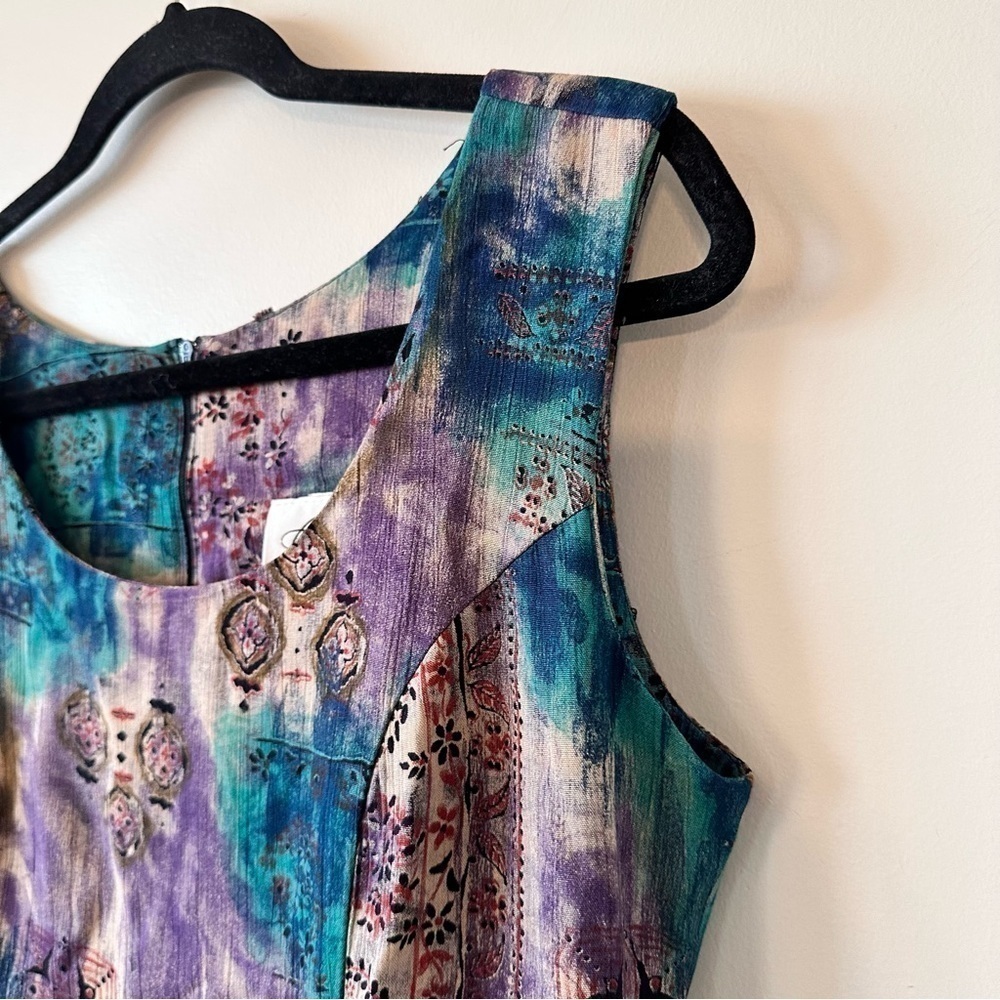 Vintage “Allegra” Floral Watercolour Tiered Dress - Picture 10 of 14